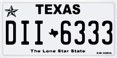TX license plate DII6333