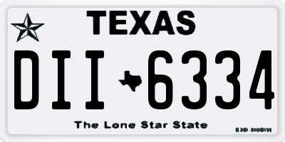 TX license plate DII6334