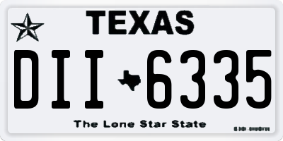TX license plate DII6335