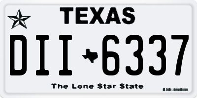 TX license plate DII6337