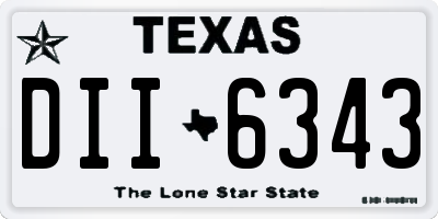 TX license plate DII6343