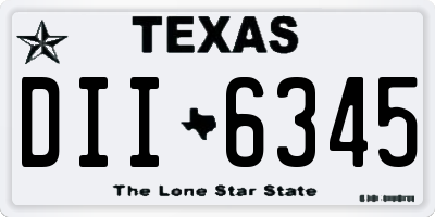 TX license plate DII6345