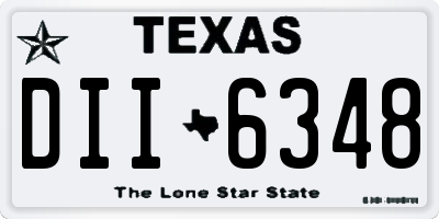 TX license plate DII6348