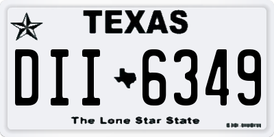 TX license plate DII6349