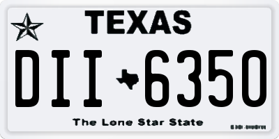 TX license plate DII6350