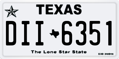 TX license plate DII6351