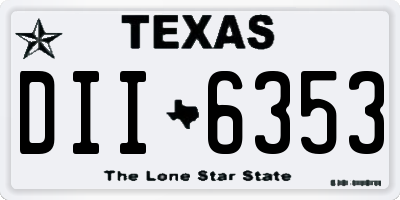 TX license plate DII6353