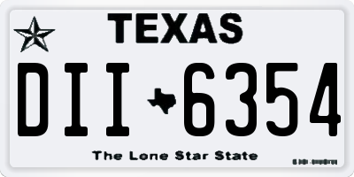 TX license plate DII6354