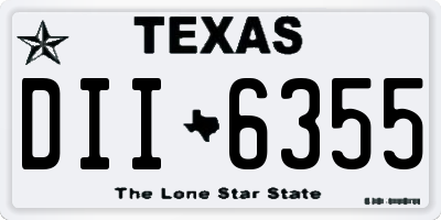 TX license plate DII6355