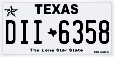 TX license plate DII6358