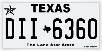 TX license plate DII6360
