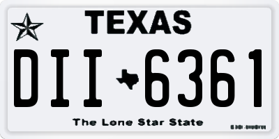 TX license plate DII6361