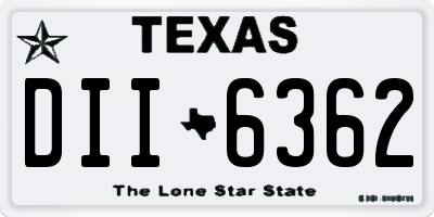 TX license plate DII6362