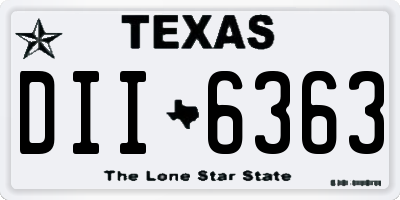 TX license plate DII6363