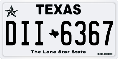 TX license plate DII6367