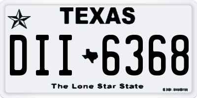 TX license plate DII6368