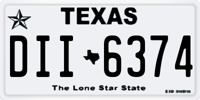 TX license plate DII6374