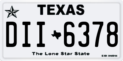 TX license plate DII6378