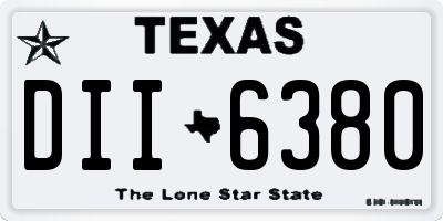 TX license plate DII6380