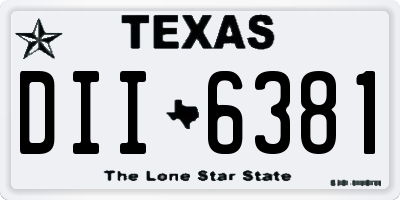 TX license plate DII6381