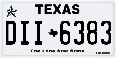 TX license plate DII6383