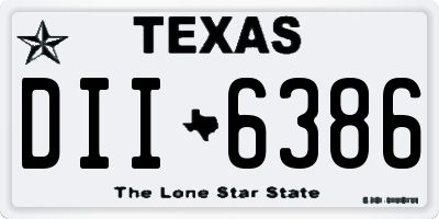 TX license plate DII6386