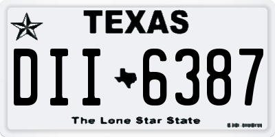 TX license plate DII6387