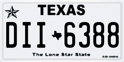 TX license plate DII6388
