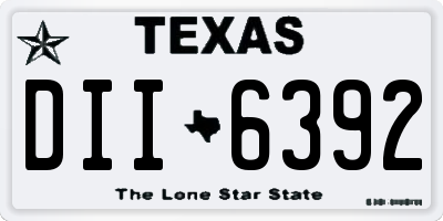 TX license plate DII6392