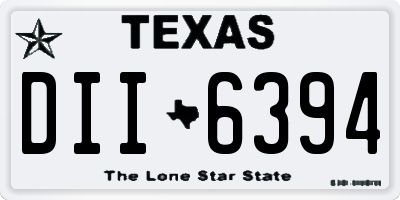 TX license plate DII6394