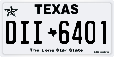 TX license plate DII6401