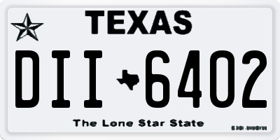 TX license plate DII6402