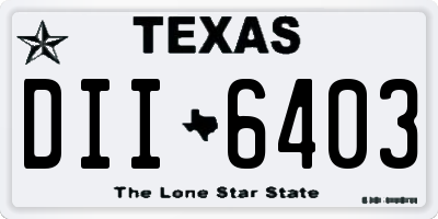 TX license plate DII6403