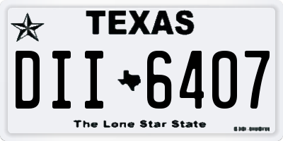 TX license plate DII6407