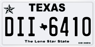 TX license plate DII6410