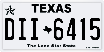 TX license plate DII6415