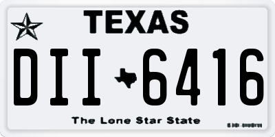 TX license plate DII6416