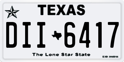 TX license plate DII6417