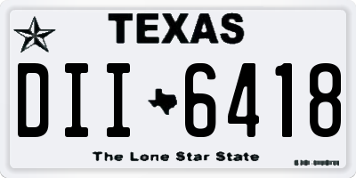 TX license plate DII6418