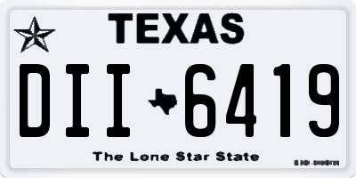 TX license plate DII6419