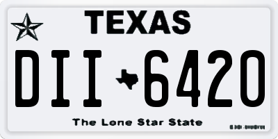 TX license plate DII6420