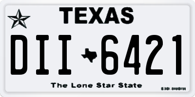 TX license plate DII6421