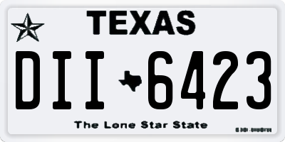 TX license plate DII6423