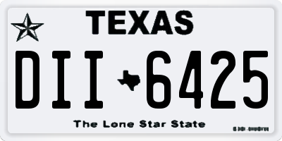 TX license plate DII6425