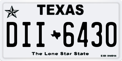 TX license plate DII6430