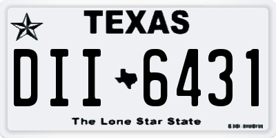 TX license plate DII6431