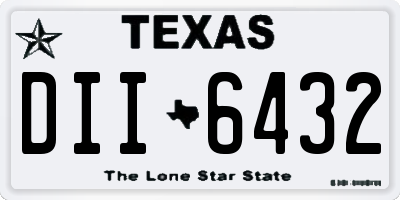 TX license plate DII6432