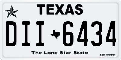 TX license plate DII6434
