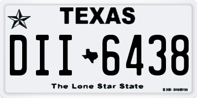 TX license plate DII6438