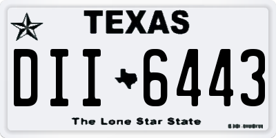 TX license plate DII6443